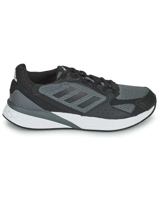 adidas running response run trainers in black and white