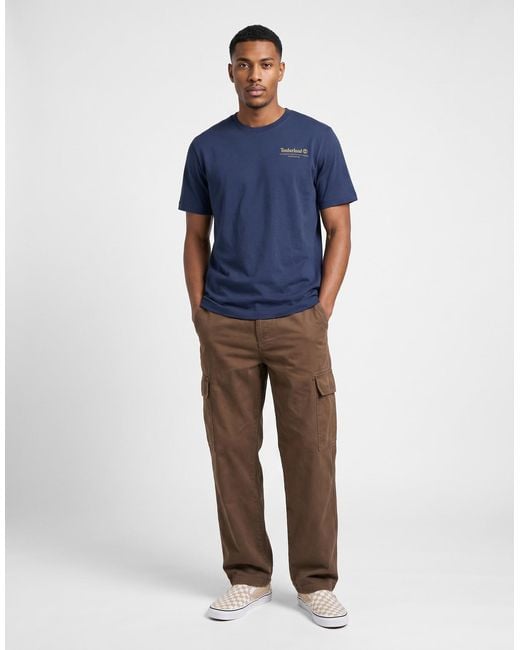 Timberland Blue T Shirt Bootmakers Tools for men
