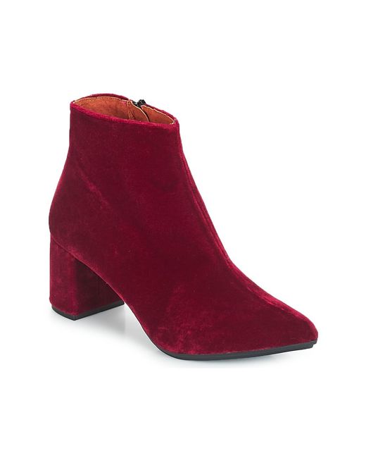 Betty London Red Jiloute Low Ankle Boots