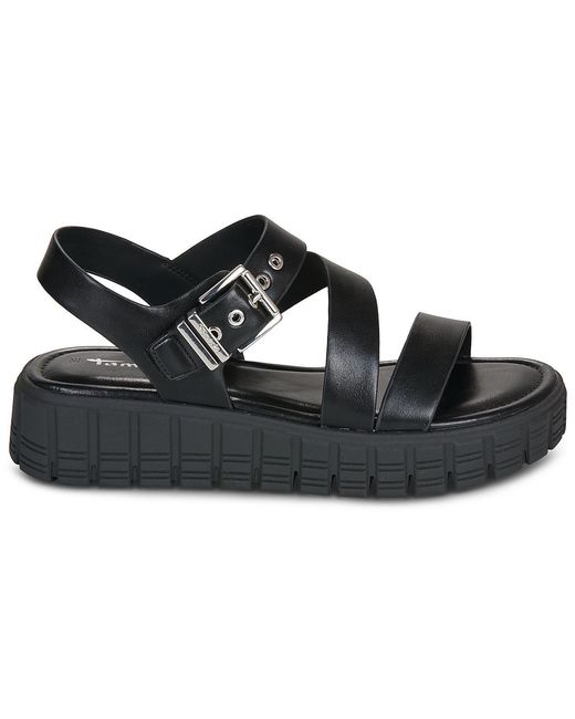 Tamaris Black Flat Sandals 28233