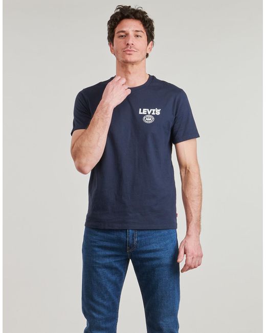 Levi's Blue T Shirt Graphic Crewneck Tee for men