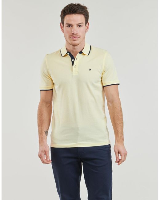 Jack & Jones Yellow Polo Shirt Jjepaulos Polo Ss for men