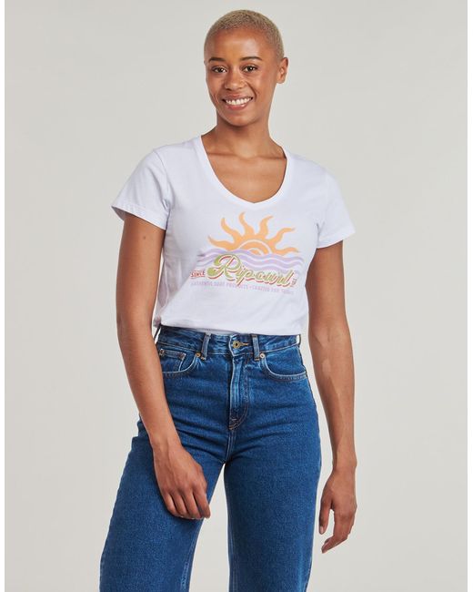 Rip Curl White T Shirt Cala V Neck