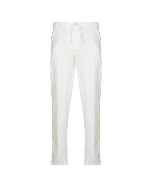 SELECTED White Straight Trousers Slh172-slimtape Brody Linen for men