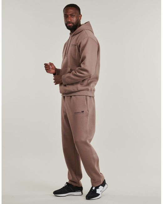 New Balance Brown Sweatshirt Linear Graphic Fleece Hoodie for men