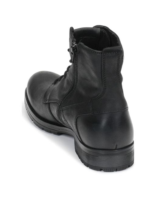 Jack & Jones Jfw Orca Leather Mid Boots in Black for Men | Lyst UK