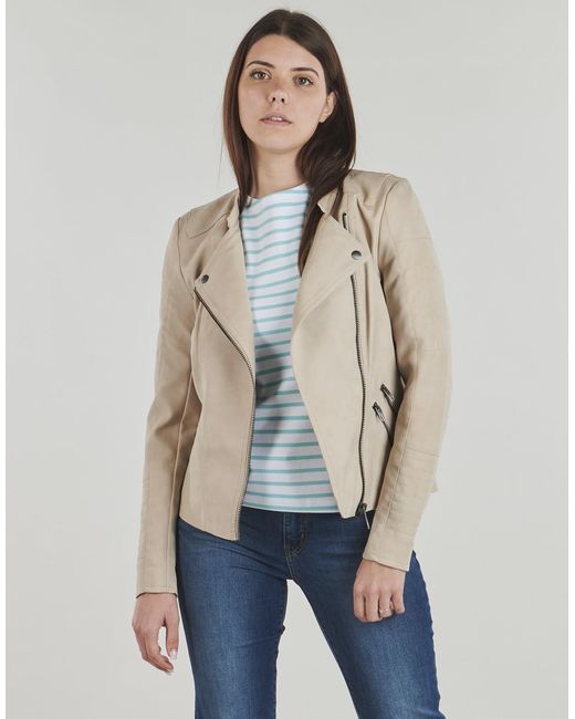 ONLY Natural Leather Jacket Onlava