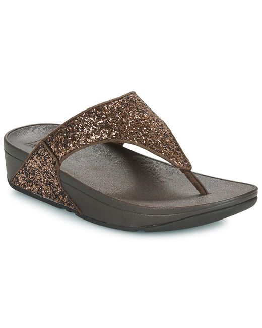 Fitflop Brown Flip Flops / Sandals (shoes) Lulu Glitter Toe-thongs