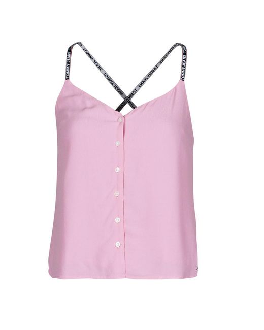 Tommy Hilfiger Pink Tjw Cami Top Button Thru Blouse