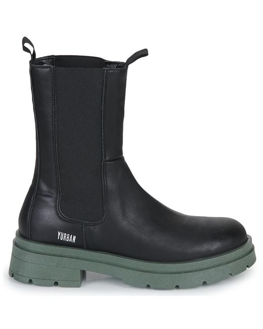 Yurban Black Napoli Mid Boots