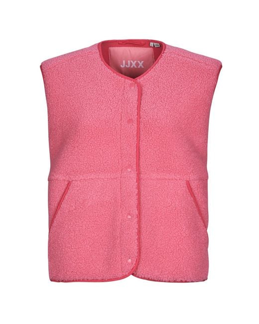 JJXX Pink Fleece Jacket Jxvera Teddy Vest