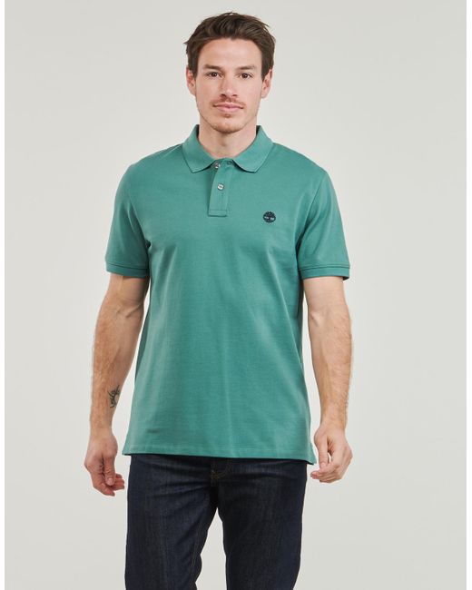 Timberland Green Polo Shirt Pique Short Sleeve Polo for men