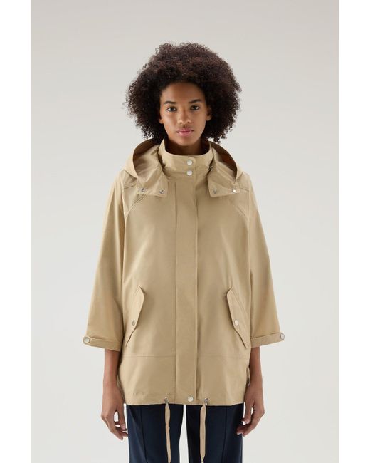 Woolrich Summer Anorak In Urban Touch With Detachable Hood Feather ...