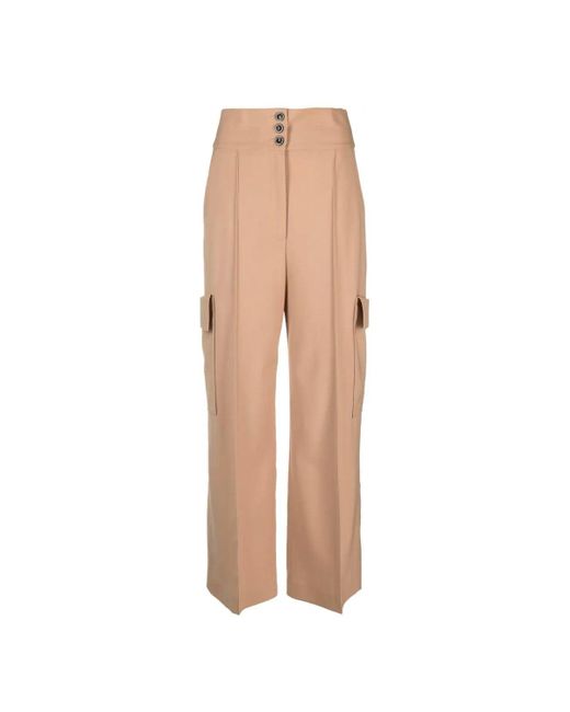 MSGM Women's Highwaisted Cargo Pants Beige in Natural Lyst