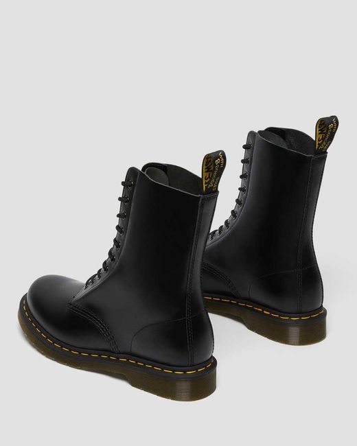 Dr. Martens 1490 Smooth Leather Mid Calf Boots Black | Lyst