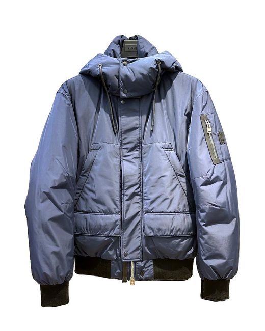 Mackage VIGGO Classic Down Bomber Jacket With Removable Hood Navy in