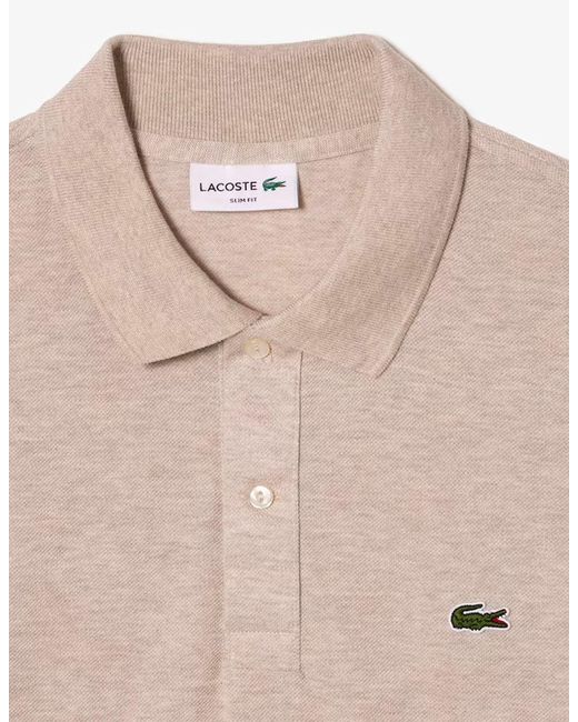 Lacoste Original L.12.12 Slim Fit Petit Piqué Cotton Polo Beige for Men |  Lyst