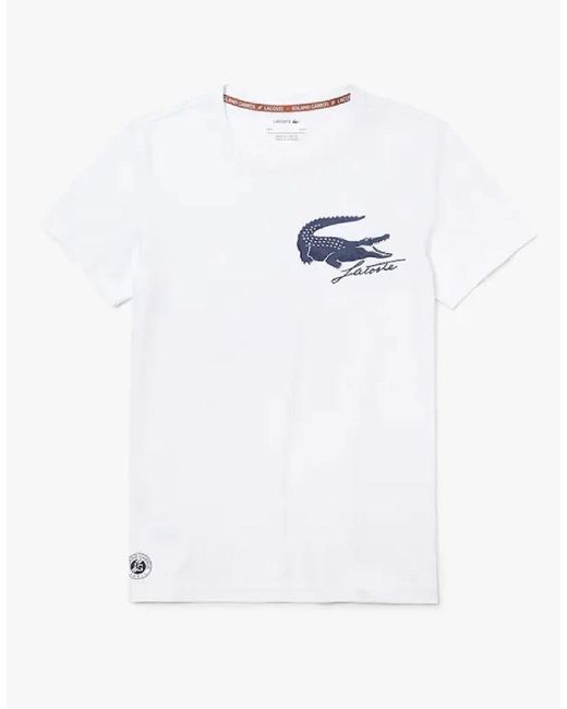 Lacoste Men's Sport French Open Edition Crocodile Print T-shirt White Navy  Blue for Men | Lyst UK