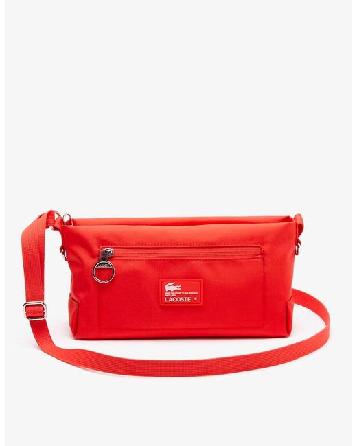 Lacoste Unisex Recycled Fiber Zipped Bag Pasteque in Red Lyst