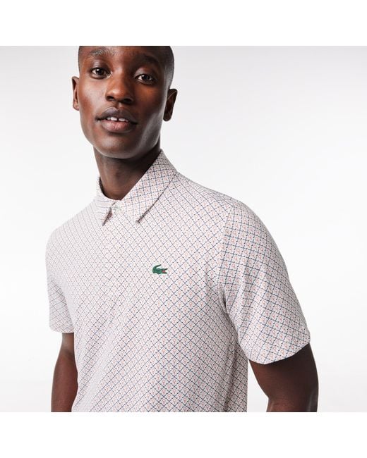 Lacoste Men's Golf Printed Recycled Polyester Polo White / Bordeaux for Men  | Lyst