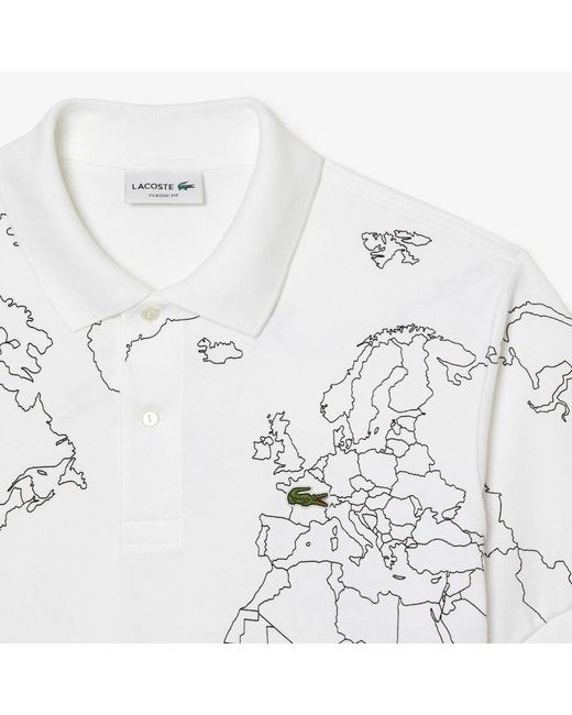 Lacoste Original L.12.12 Planisphere Polo White for Men | Lyst