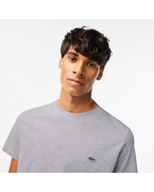 Lacoste Men's Crew Neck Pima Cotton Jersey T-shirt Grey Chine in Grey for  Men | Lyst UK
