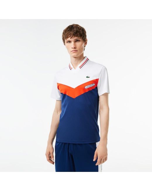 Lacoste Men's Tennis X Daniil Medvedev Slim Fit Seamless Polo White /  Orange / Bordeaux / Navy Blue for Men | Lyst