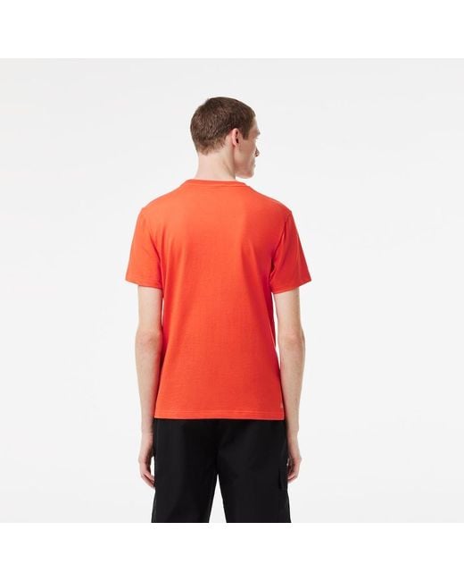 Lacoste Men's Sport Regular Fit Organic Cotton T-shirt Orange in Red for  Men | Lyst
