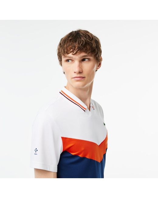 Lacoste Men's Tennis X Daniil Medvedev Slim Fit Seamless Polo White /  Orange / Bordeaux / Navy Blue for Men | Lyst