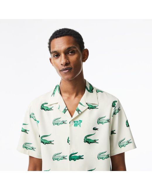 Flour Short-sleeve for Men\'s Lacoste Shirt | Printed Men Lyst Golf