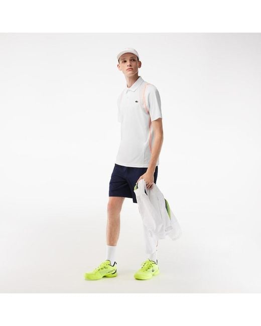 Lacoste Men's Tennis Recycled Polyester Polo Shirt White / Orange for Men |  Lyst