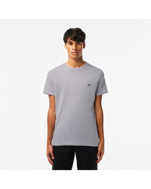Lacoste Men's Crew Neck Pima Cotton Jersey T-shirt Grey Chine in Grey for  Men | Lyst UK