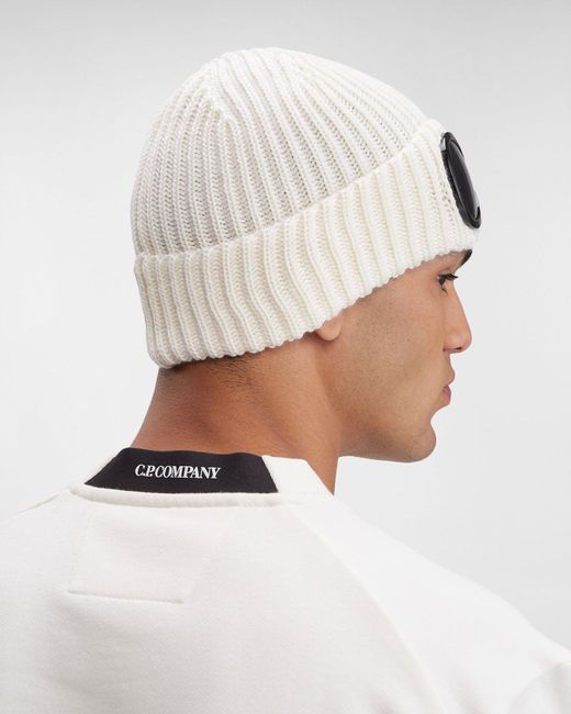 Cp company top white beanie