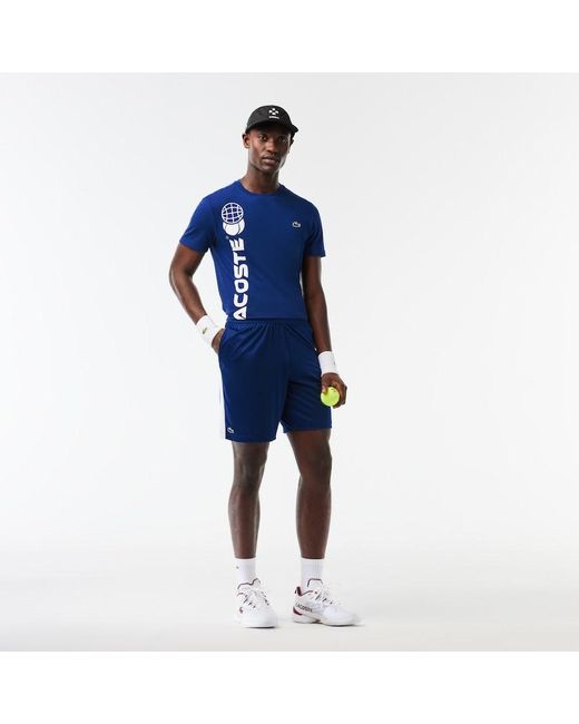 Lacoste Men s Tennis X Daniil Medvedev Regular Fit Shorts Navy