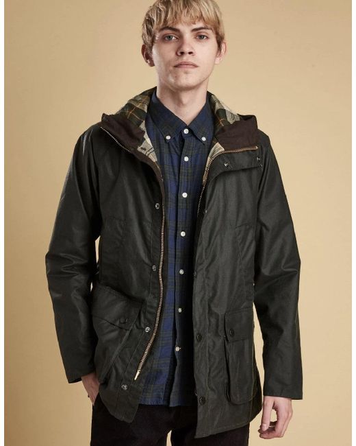 Barbour Synthetic Made For Japan Slim Bedale Hooded Wax Sage in Black ...