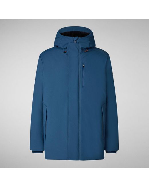 Save The Duck Men's Antoine Faux Fur Lined Hooded Parka Ink Blue for Men |  Lyst