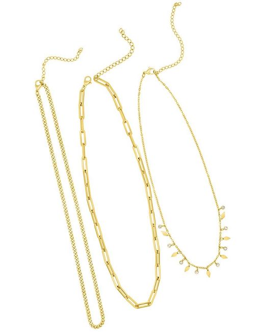 Adornia Metallic 14k Plated Paperclip Curb Dangle Necklace