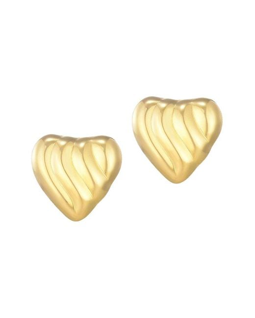 Adornia Metallic 14K Plated Heart Statement Stud Earrings