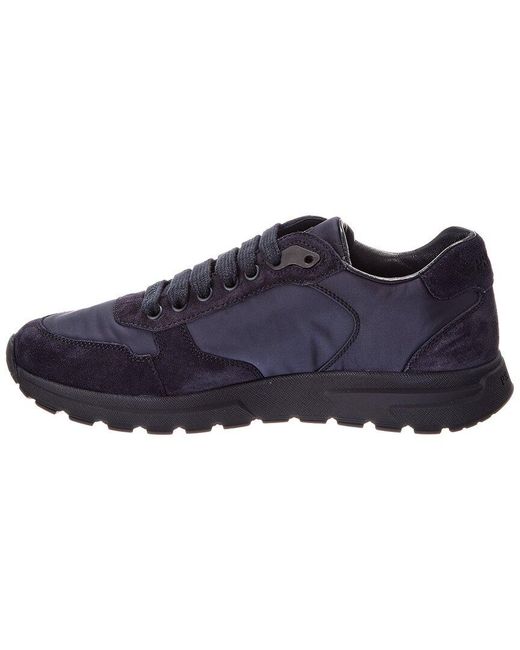 Prada Blue Prax 2.0 Nylon & Suede Sneaker for men