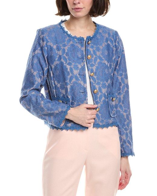 Tahari Blue Casual Jacket