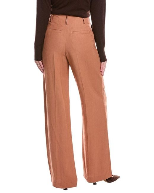 Brunello Cucinelli Brown Linen-Blend Pant