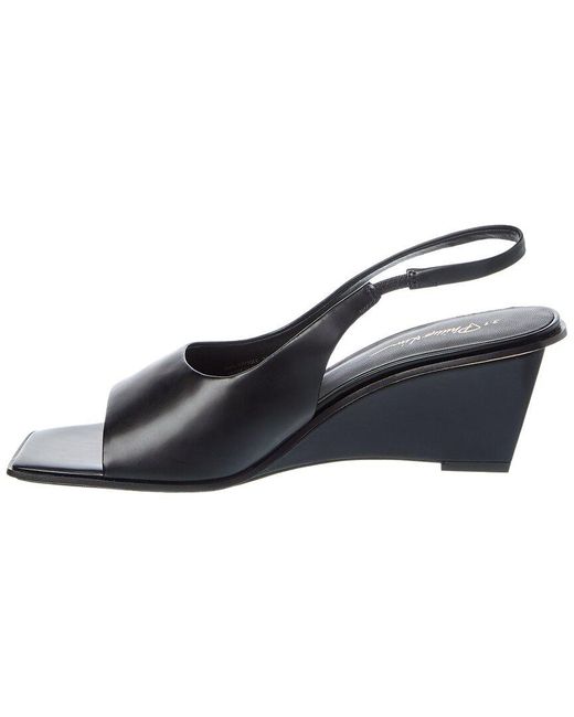 3.1 Phillip Lim Black Laura Leather Slingback Wedge Sandal