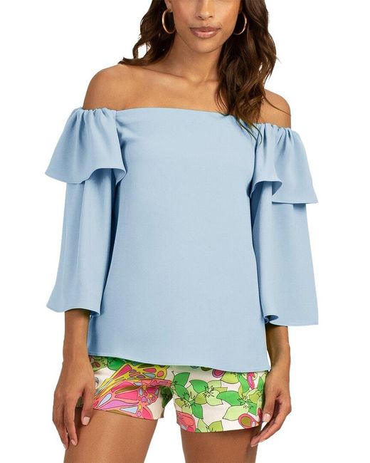 Trina Turk Blue Excited Top