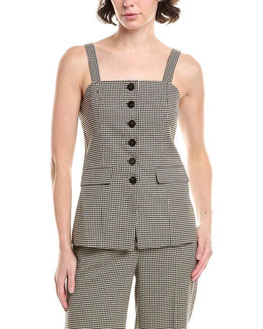 Anne Klein Gray Houndstooth Vest