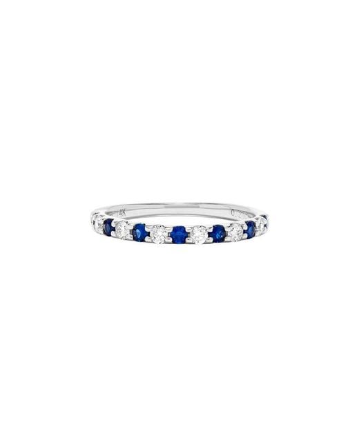 H.J. Namdar White 14K 0.48 Ct. Tw. Diamond & Sapphire Band Ring