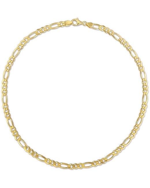 Italian Silver Metallic 18K Over Figaro Chain Necklace