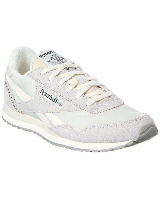 Reebok White Classic Az Canvas & Suede Sneaker