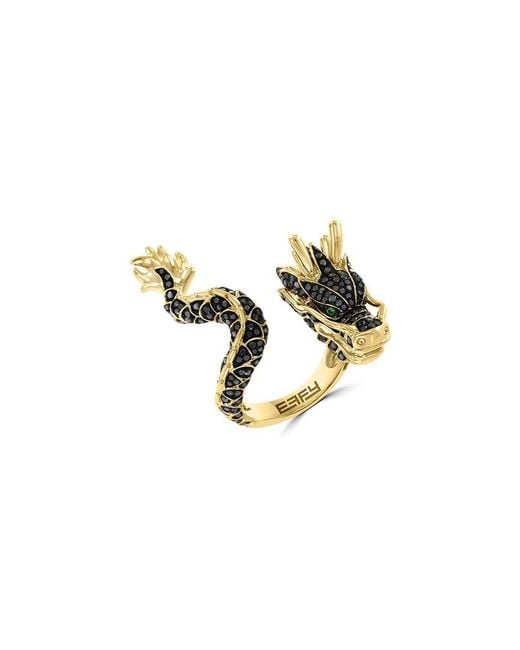 Effy Fine Jewelry Metallic 14K 1.09 Ct. Tw. Diamond & Tsavorite Ring