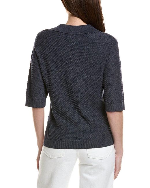 Tommy Bahama Black Diagonal Stitch Polo Sweater
