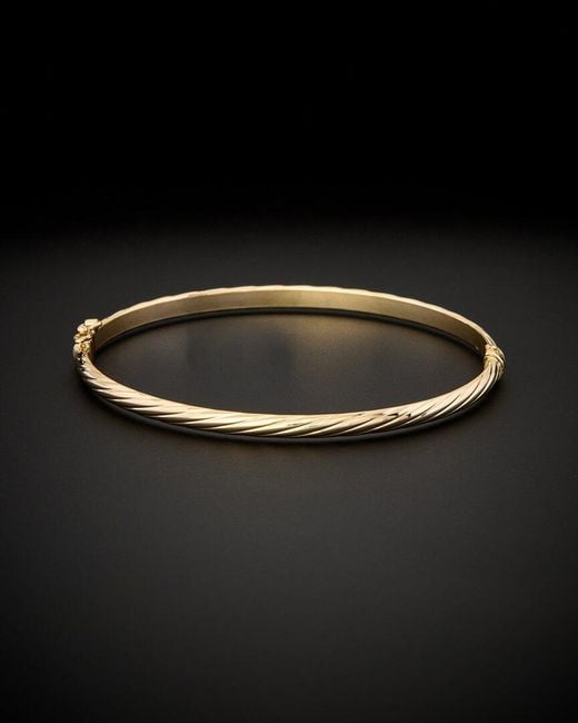 Italian Gold Black 14k Twist Bangle Bracelet